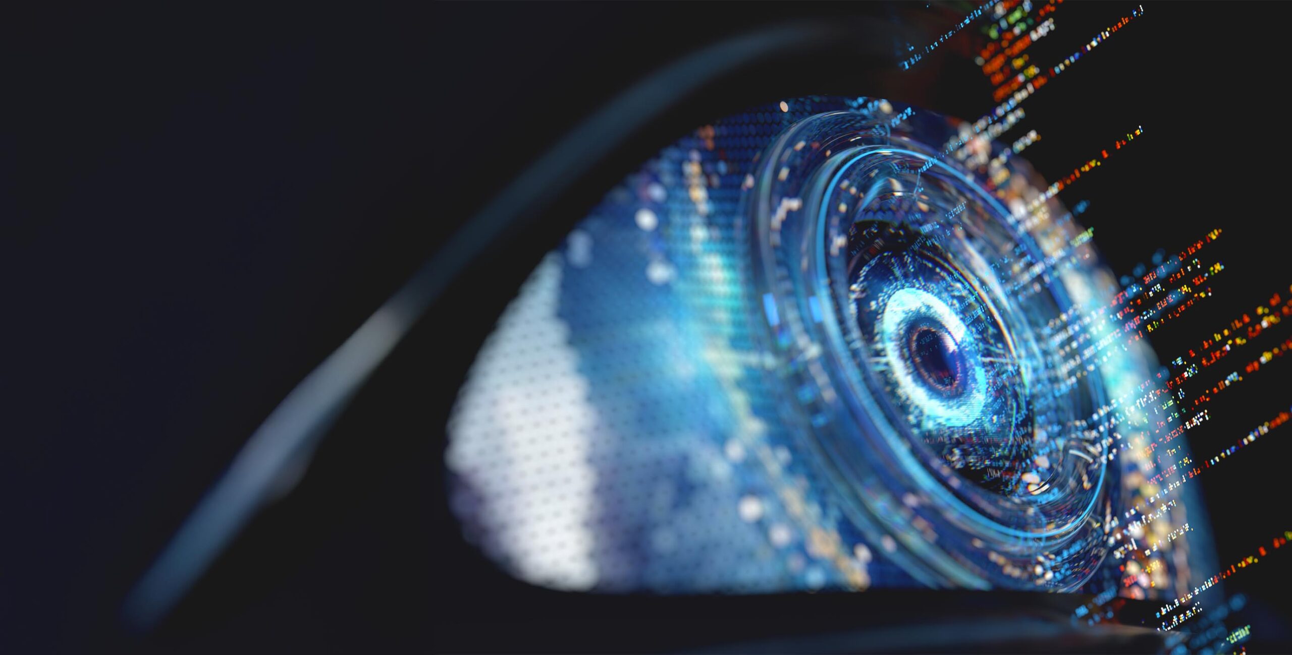 technology eye looking at data