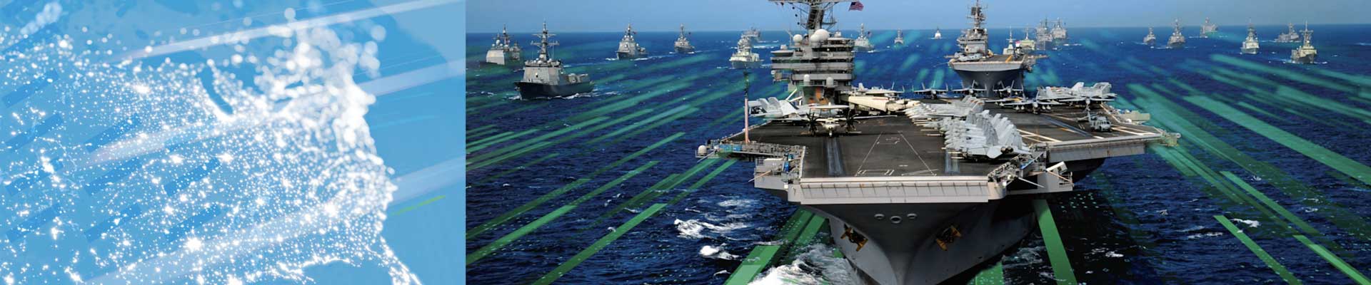 fleet of battleships on the open sea