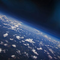 view of earth from the stratosphere.