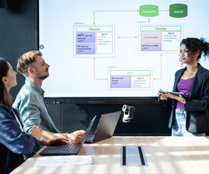 woman giving a presentation