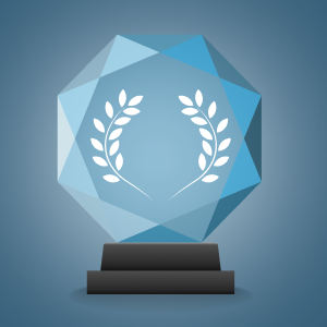 Illustrated trophy for award recognition