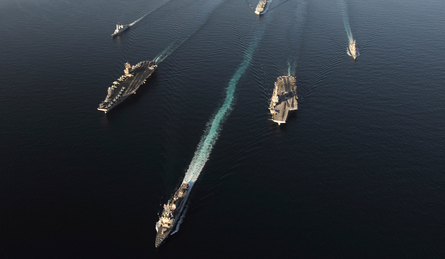 US Navy fleet at sea