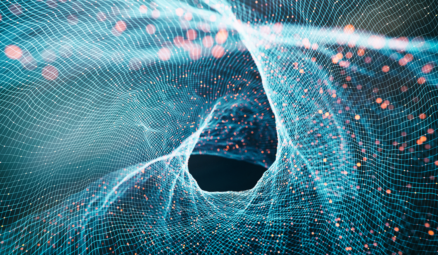 a complex web of data with highlighted points of connection