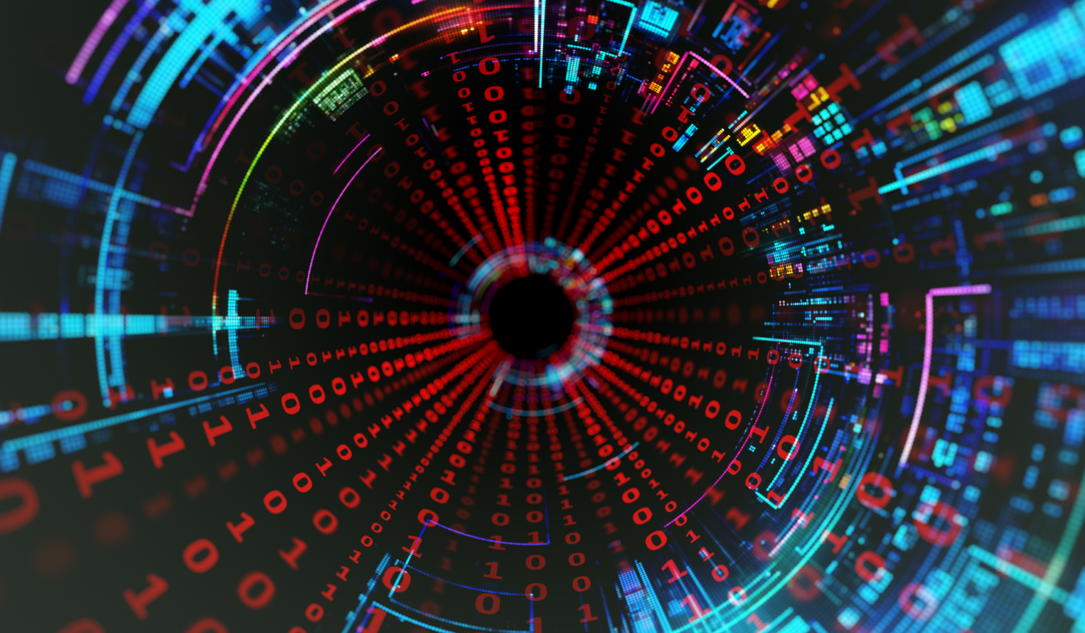 a data portal with information flowing to the center access point